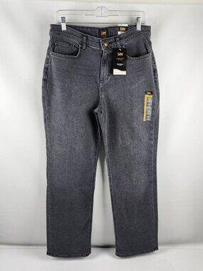 Lee Jeans Womens 12 Black Boyfriend Legendary Style Mid Rise (32x30) NWT